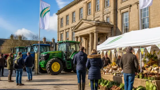 Morpeth farmers rally for UK food security at Back British Farming Day outside County Hall