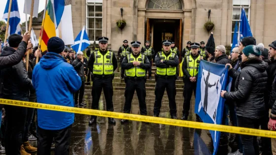 Tense scenes as anti-immigration rally and counter-demonstration face off in Aberdeen