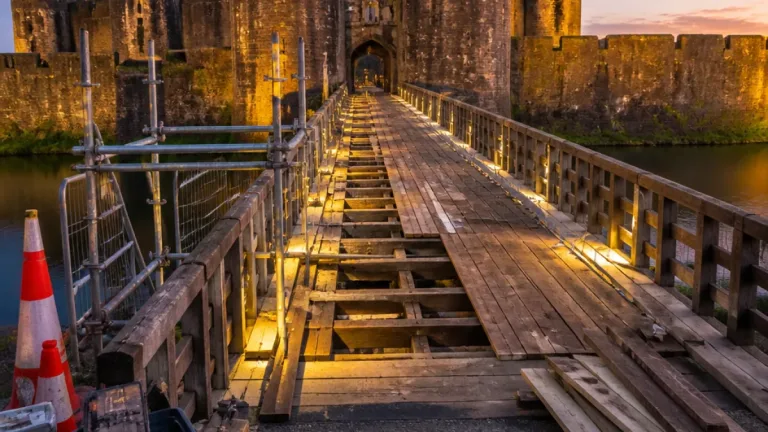 Caerphilly Castle main access bridge listed for urgent repair and new lighting