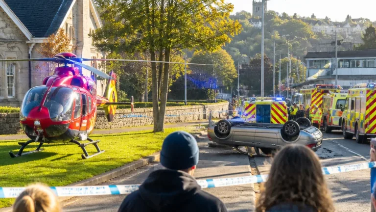 Child taken to hospital after Truro collision; air ambulance lands and Station Road closed