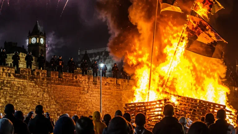 Derry bonfires condemned as sectarian after images of First Minister burned