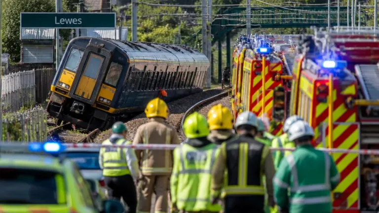 Emergency services respond after passenger train derails near Lewes