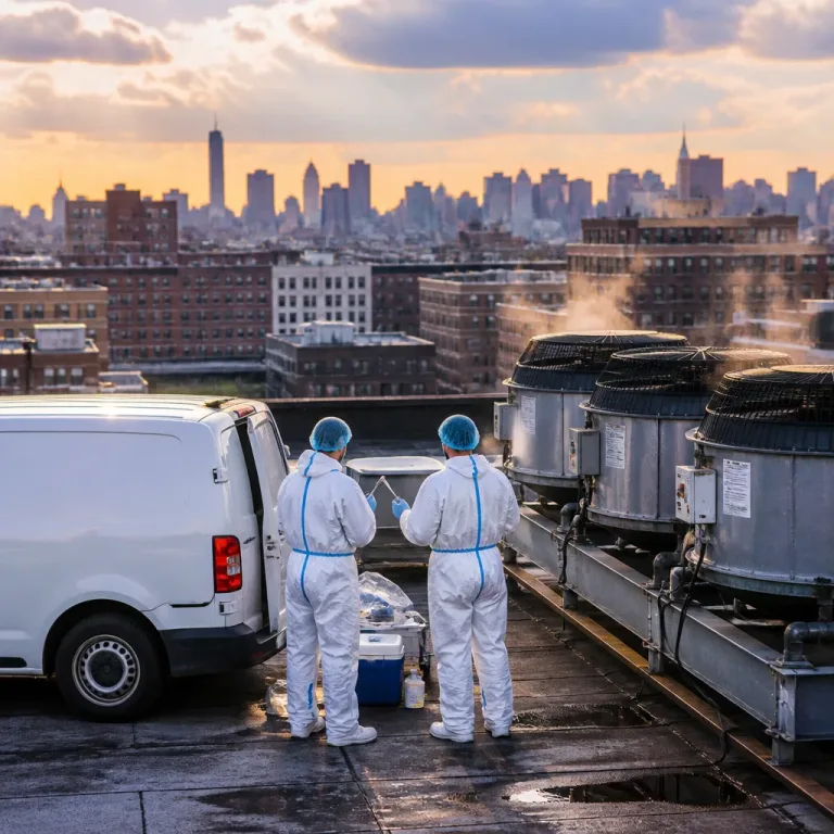 South Bronx cluster of Legionnaires’ disease linked to cooling‑tower testing; one dead, four ill