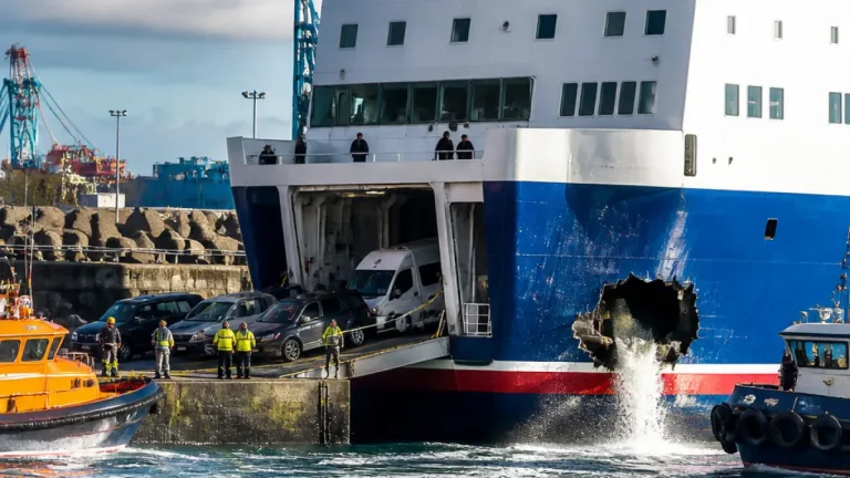 Holyhead port probe finds 500 tonnes flooded into ferry engine room during manoeuvre