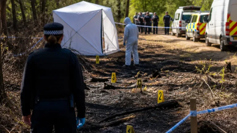 Human remains in Feltham woodland identified as mother missing since 2019; man arrested