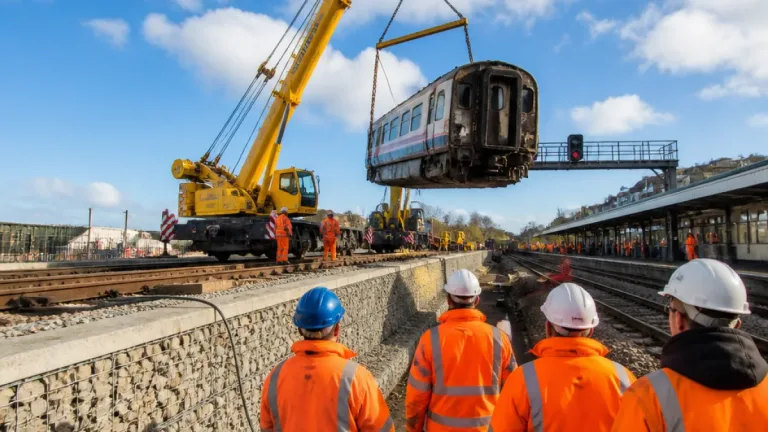 Lewes rail line to reopen on 1 September after complex derailment recovery