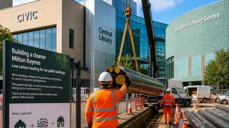 Milton Keynes secures £4.35m to connect three public buildings to low‑carbon heat network