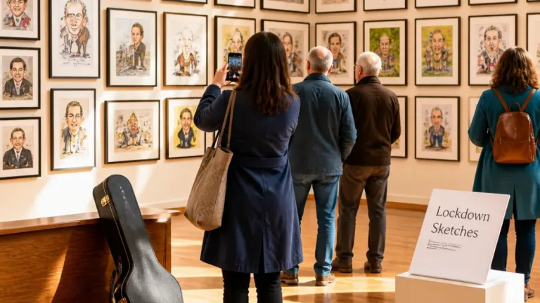Omagh library hosts colourful exhibition of cartoons and caricatures by local artist