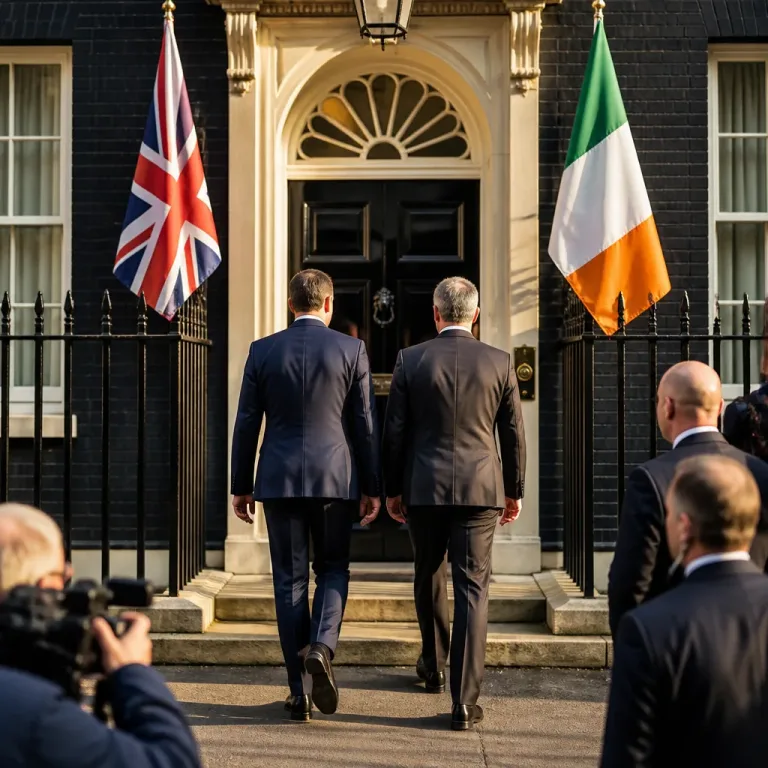 Prime minister hosts Irish taoiseach at No 10 North to discuss trade, Ukraine and EU ties