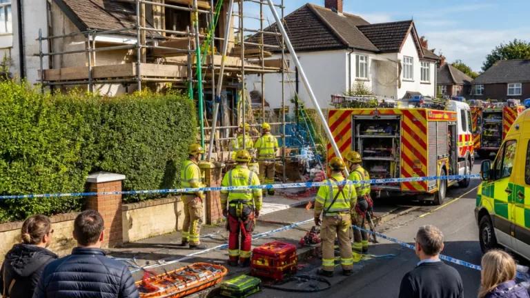 Two people rescued after fall from height at Lisburn building site