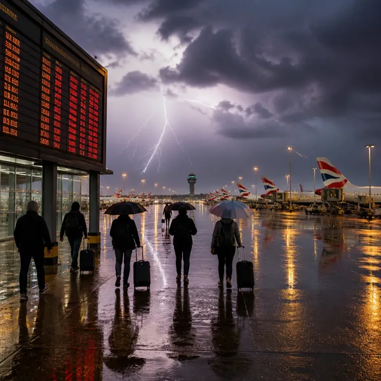 Heat-driven storms warn of rising risk to UK air travel as 900 flights delayed