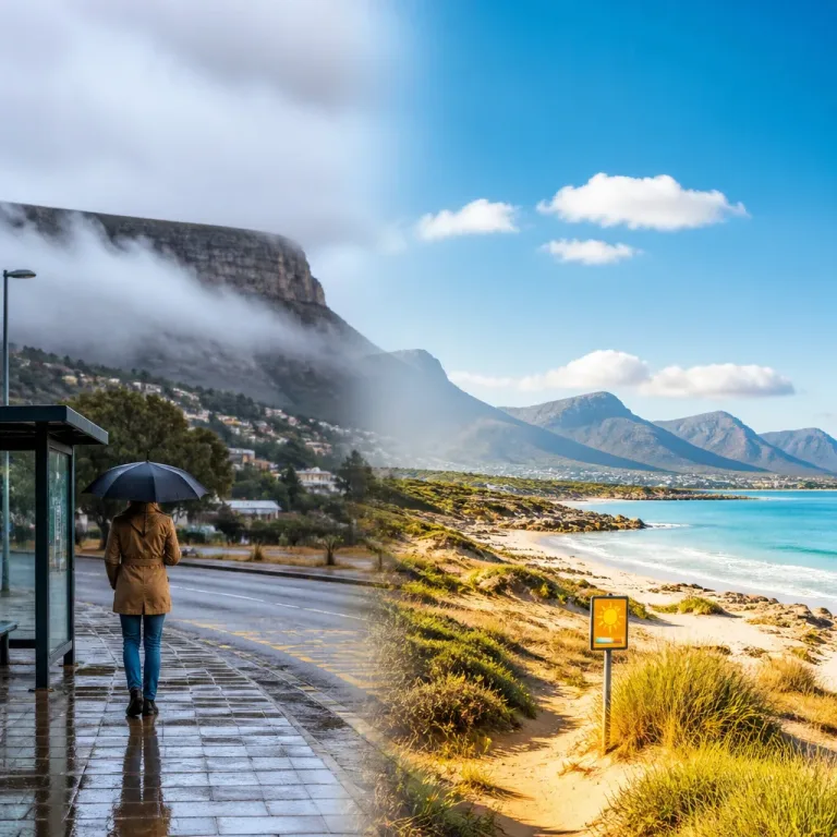 Cool, unsettled interior contrasts with warm, sunny Cape Provinces; spotty showers for some