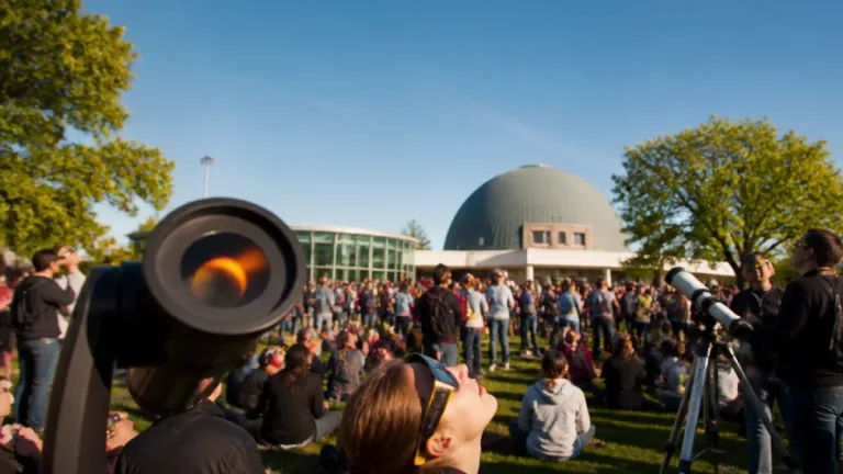 Winchester crowd of more than 300 watches rare solar eclipse at Science Centre