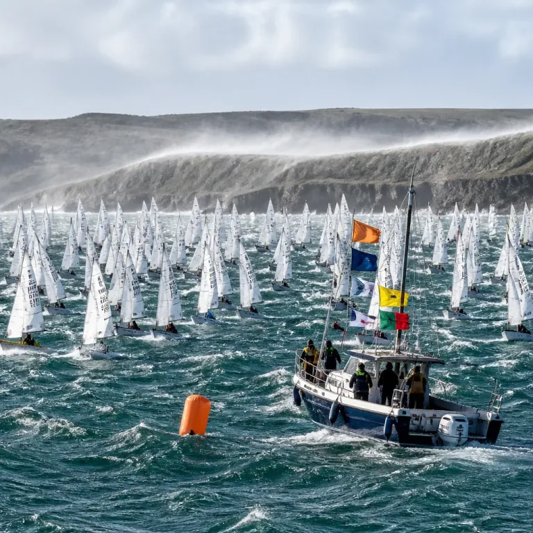 Stormy conditions force abandonment then finish at GP14 Worlds on Belfast Lough