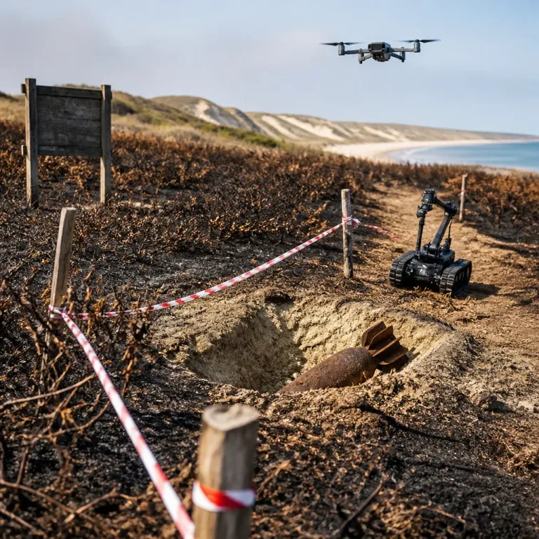 Wildfire at Dunwich Heath uncovers WWII unexploded ordnance, National Trust warns