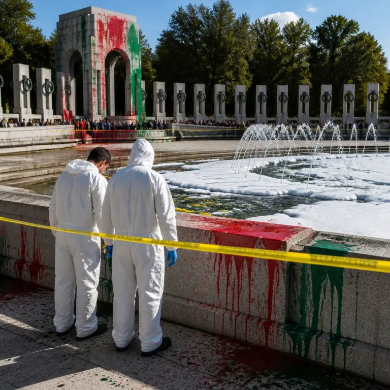 Woman charged after graffiti and soap poured over WWII memorial in Washington
