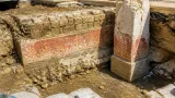 A Lucca emergono resti ben conservati di un edificio romano con intonaci dipinti