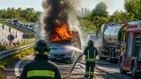 Treviso, furgone in fiamme blocca l’ingresso del casello di Treviso Sud