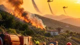 Vasto incendio a Penna Sant'Andrea: tre elicotteri e volontari in azione per contenere il rogo