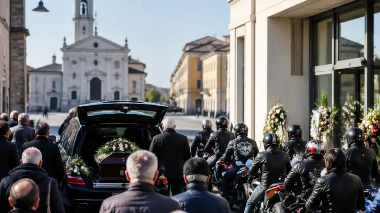 A Canneto l’ultimo saluto a Diego Fava: il rombo delle moto accompagna il feretro