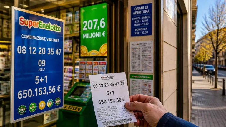 A Melfi centrato un 5+1 da 650mila euro al SuperEnalotto