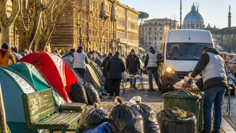 A Roma aumentano i disagi degli sfollati di Spin Time, molte persone ancora in tende per strada