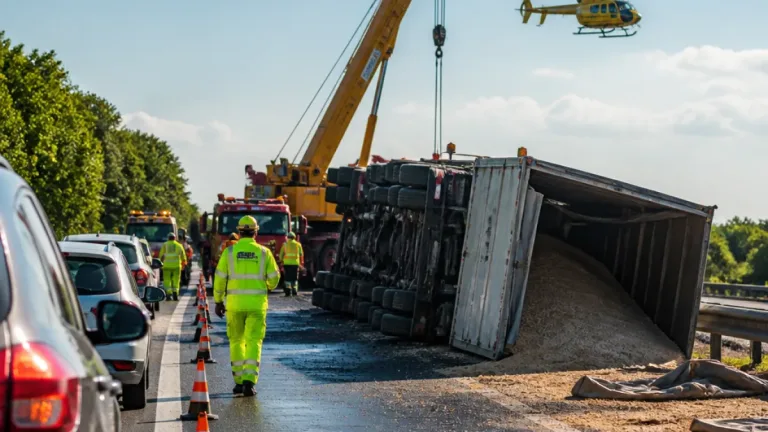 A14, camion si ribalta al km 280: traffico ripristinato nel tratto Fermo–Pedaso