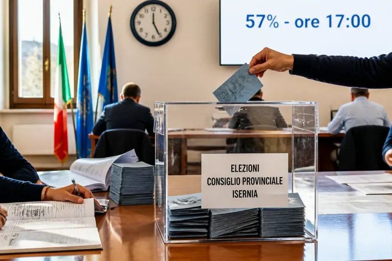 Affluenza al 57% alle 17: prosegue il voto per il rinnovo del Consiglio provinciale di Isernia