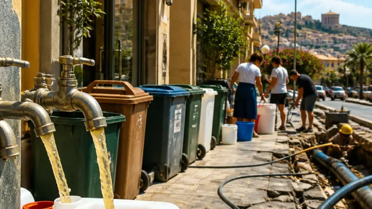 Agrigento in crisi d'acqua: rubinetti giallastri, turisti con i bidoni e strutture danneggiate
