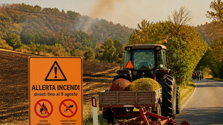 Allerta arancione per incendi: divieti e raccomandazioni fino al 9 agosto nella Romagna Faentina
