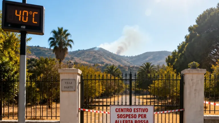 Allerta rossa a Messina: chiude Villa Dante, massima prudenza per caldo e incendi