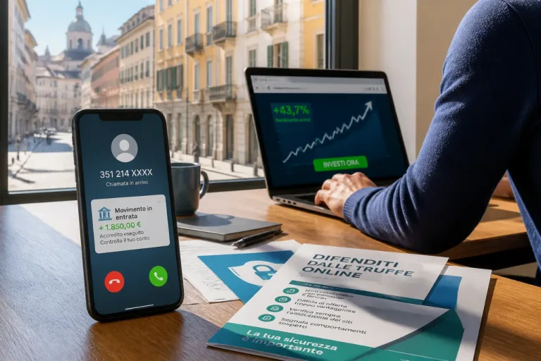 Allerta truffe: come riconoscere falsi operatori bancari e offerte d'investimento ingannevoli