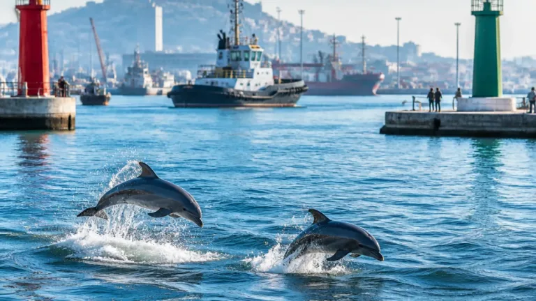 Ancona: due delfini avvistati nel porto, tra la lanterna rossa e quella verde