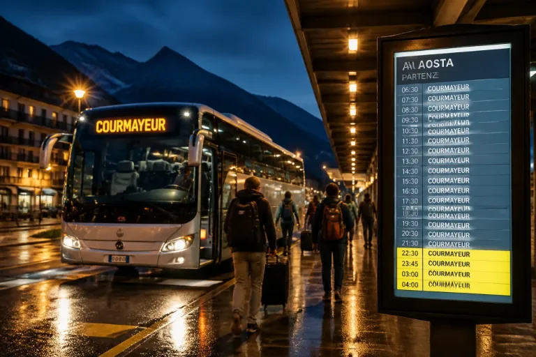 Aosta: corse notturne sperimentali Aosta–Courmayeur per l’estate, via dal 6 luglio