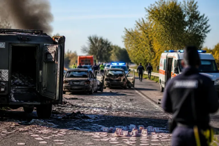 Assalto a portavalori sulla SP231: auto in fiamme e banda fugge con il bottino