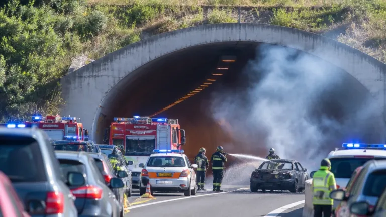Auto prende fuoco nella galleria Tremonzelli: A19 interrotta, traffico bloccato
