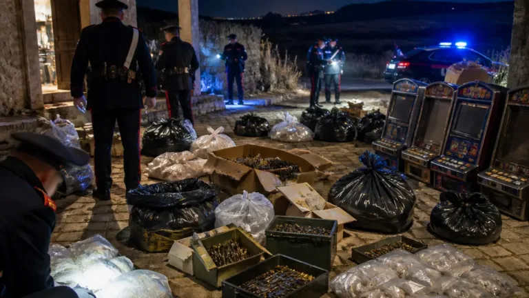 Blitz notturno nel Calatino: due arresti e maxi sequestro tra droga, munizioni e banconote false