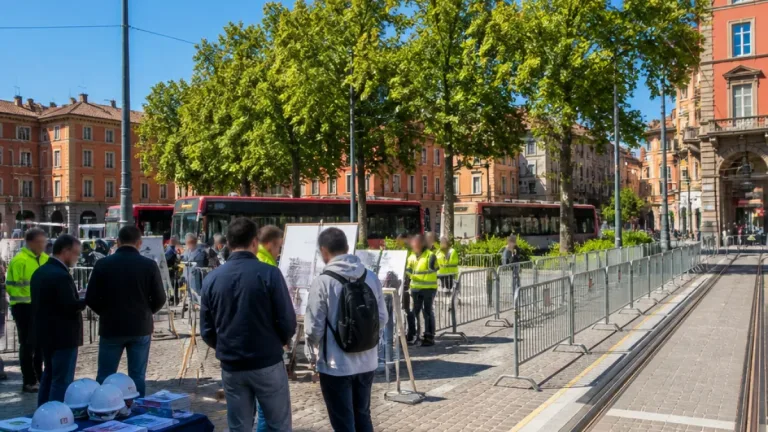 Bologna: centinaia di candidature per guidare il nuovo tram, piazza dell'Unità quasi pronta