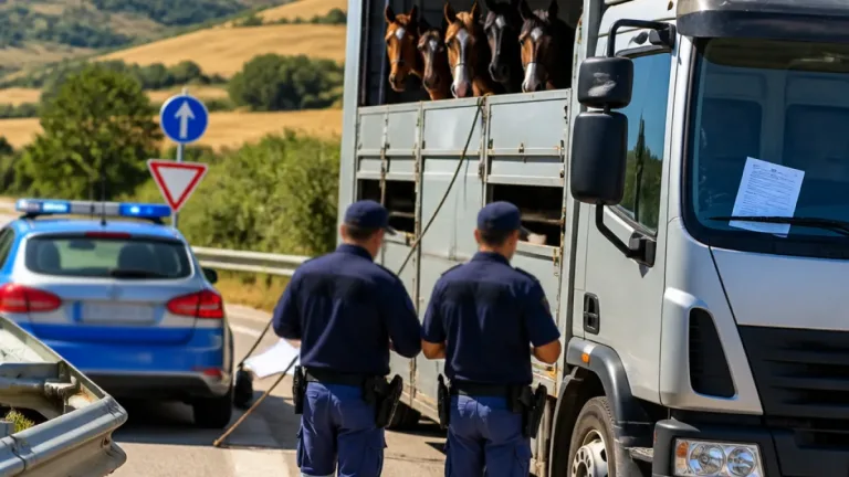 Caltanissetta, sequestro sulla SS 640: autocarro con quattro cavalli viaggiava con licenza per piante