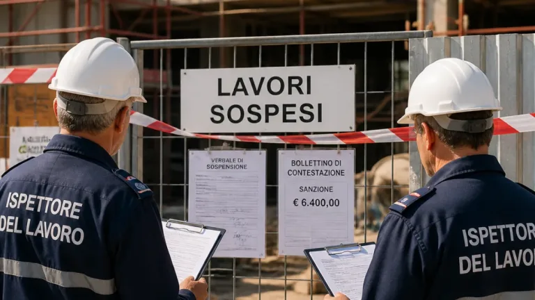Caserta: cantiere di Sant'Arpino, quattro lavoratori in nero e attività sospesa per violazioni di sicurezza