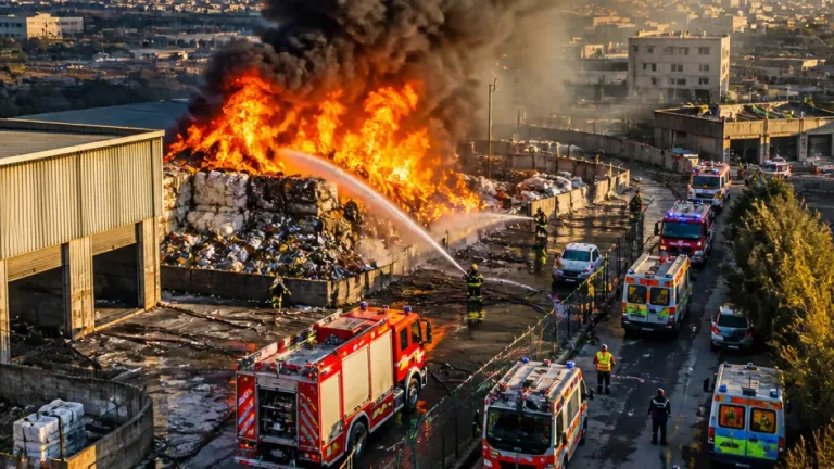 Catania, vasto incendio in azienda di materiale plastico nella zona industriale
