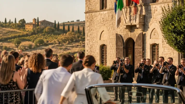 Damiano David e Dove Cameron sposi a Montalcino: rito civile e festa nella tenuta di Castiglion del Bosco