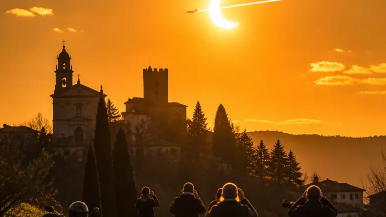Fotografo di Brenna coglie l’eclissi con la scia di un aereo sopra Alzate
