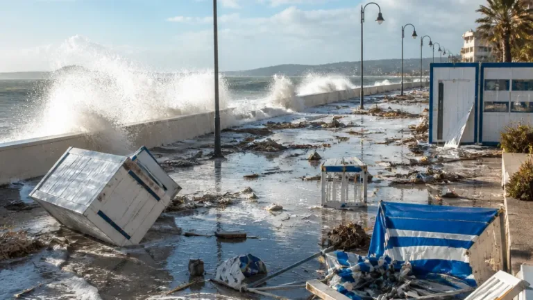 Francavilla al Mare travolta dalla mareggiata: vento, grandine e danni nel Chietino
