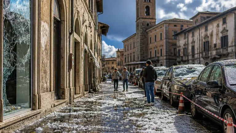 Grandine e temporali a Cortona: auto e vetrate danneggiate, breve tregua dall'afa