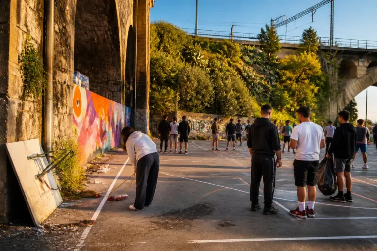 Il campo da basket di Calignaia: a Livorno tra cura collettiva, magia e atti di vandalismo