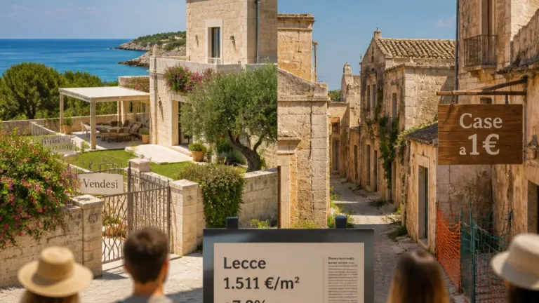 Immobili in Puglia: Lecce accelera, prezzi medi a 1.511 €/m² e aumento del 7,8% nel 2026