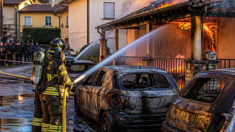 Incendio a Sangemini: a fuoco la veranda di un'abitazione, coinvolte due auto