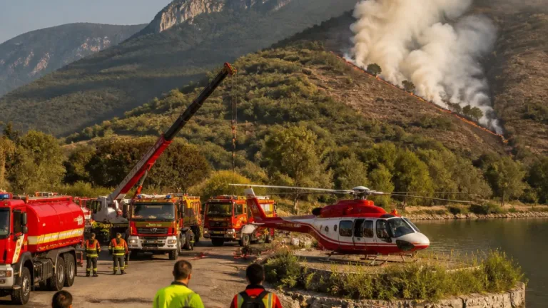 Incendio a Spormaggiore, Fugatti in sopralluogo: presidio e sorveglianza fino alle piogge consistenti