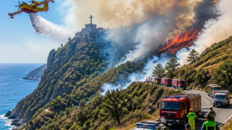 Incendio al Santuario del Cristo Redentore: attivata la flotta aerea e il dispositivo territoriale